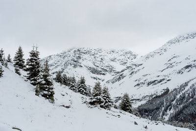 白昼积雪的山